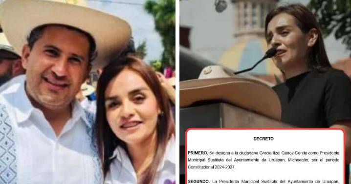 Grecia Quiroz asumirá la alcaldía de Uruapan en sustitución de su esposo, Carlos Manzo