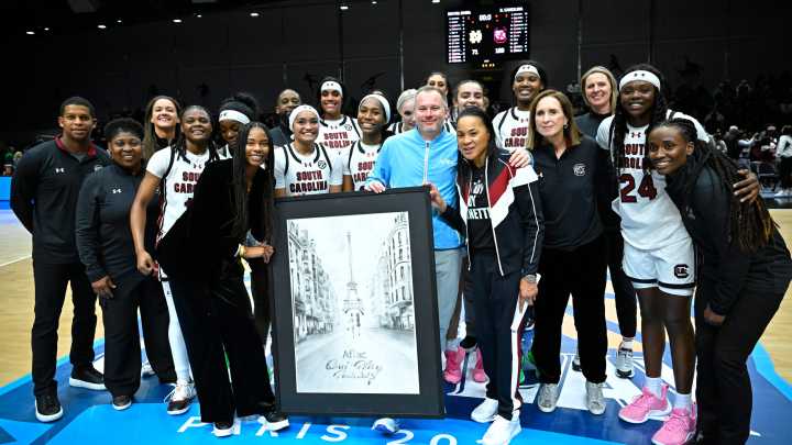 South Carolina, Dawn Staley's 2026-27 season opener in Paris vs. Maryland