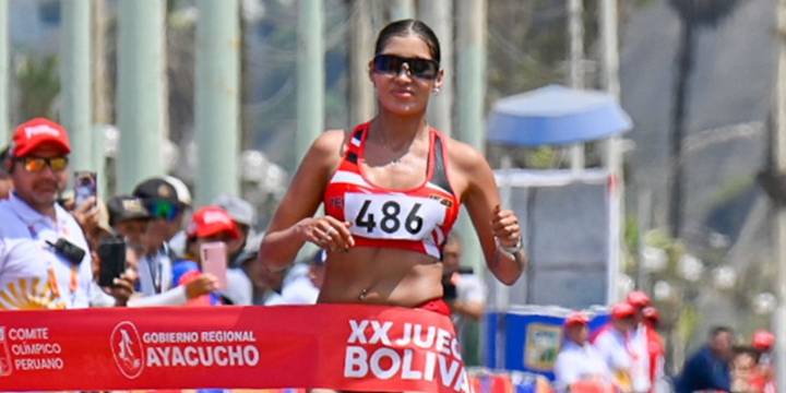 Kimberly García se adueña del oro en la media maratón de marcha atlética de los Juegos Bolivarianos Ayacucho