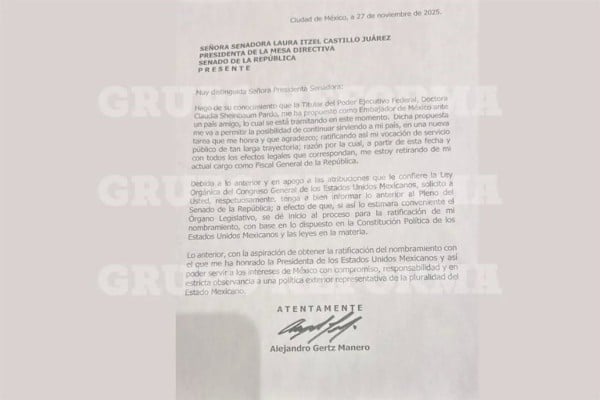 Renuncia Gertz a la FGR; será Embajador