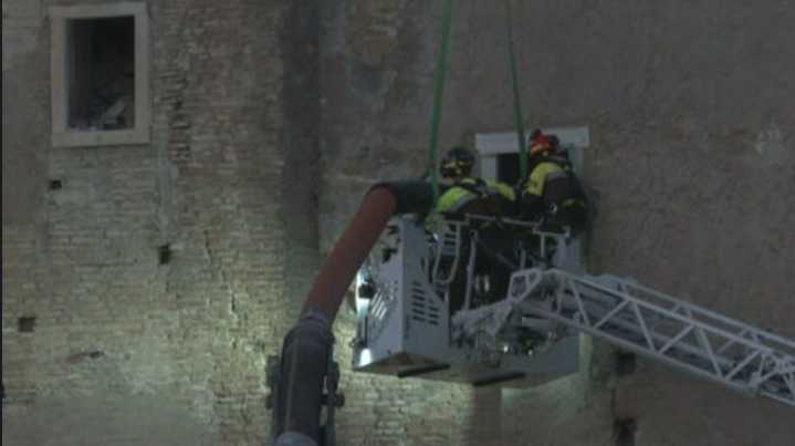 Rescuers in Rome struggle to reach worker trapped in medieval tower after partial collapse