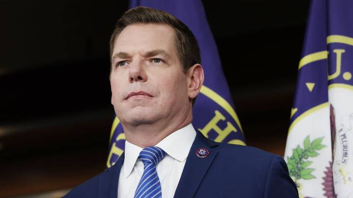 Rep. Eric Swalwell swipes at Trump as he joins crowded California governor's race