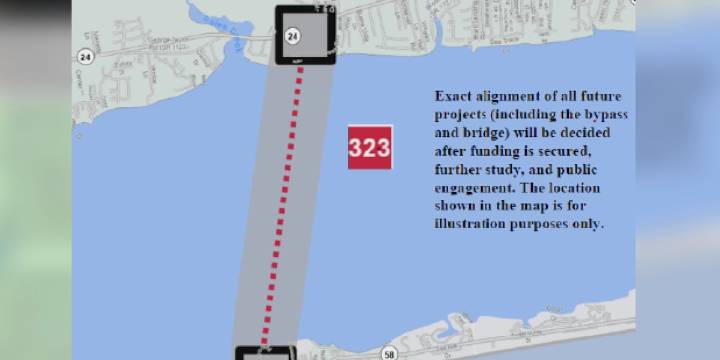 Mid-island bridge proposal over Bogue Sound in Carteret County