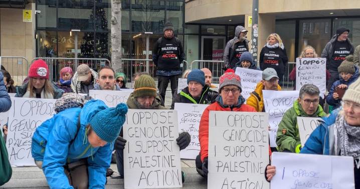Demonstrators protest Palestine Action ban in Edinburgh