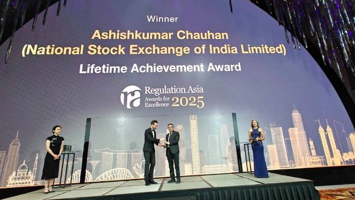 NSE CEO Ashish Chauhan receives Lifetime Achievement Award at Regulation Asia 2025