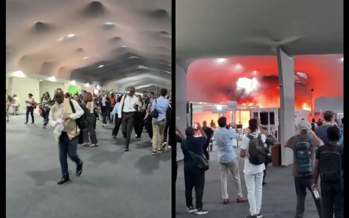 Un incendio obliga a evacuar la zona de negociaciones de la COP30 de Belém