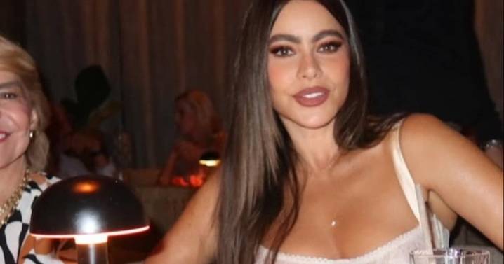 Sofia Vergara Dances in Lace Top & Skirt