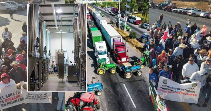 Campesinos de Zacatecas se plantan frente a cervecera en protesta de la Ley de Aguas Nacionales, conoce su postura