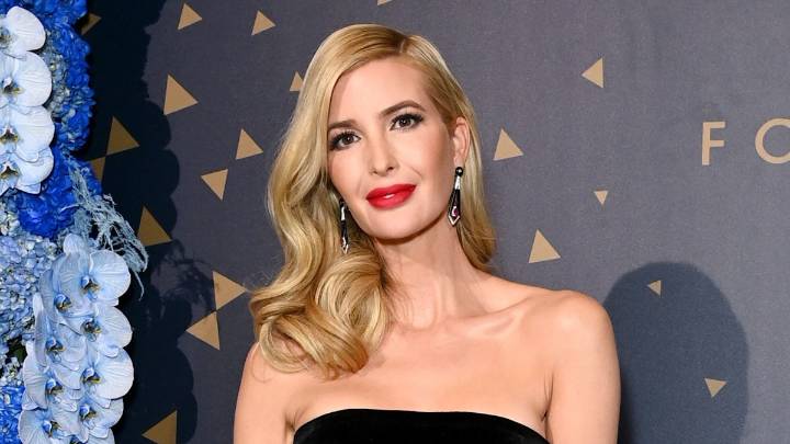 Ivanka Trump shows off sculpted figure in plunging embellished dress