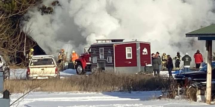 One firefighter hospitalized after garage fire near Soudan