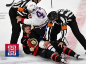 Chris Nilan and Rick Green approve Jayden Struble pounding message home