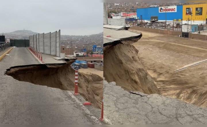 Colapsa parte de la av. Néstor Gambetta en Ventanilla: forado podría expandirse