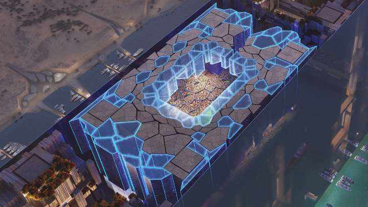 Un estadio como nunca antes se ha visto: estará en la cima de un rascacielos, a 350 metros de altura