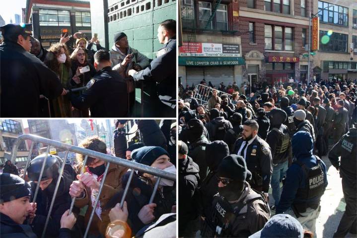 150 ICE protesters flock to lower Manhattan government building after reports of agents rounding up illegal migrants