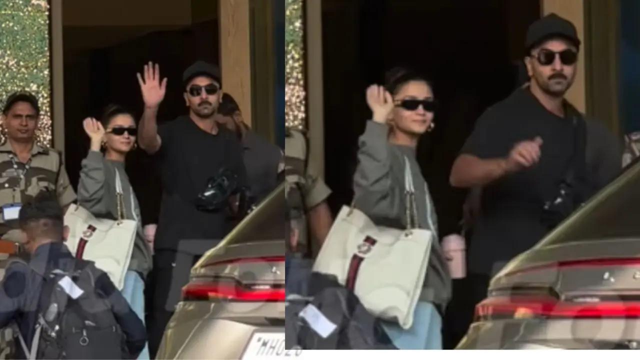 Alia Bhatt & Ranbir Kapoor serve effortless couple goals as they jet off together; fans ask where is Raha?