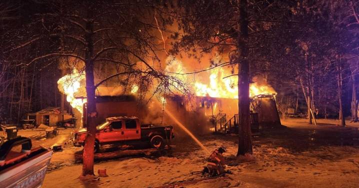 Thanksgiving fire leaves a person and two dogs homeless