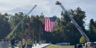 Gainesville, Alachua County leaders unveil new flagpoles at Veterans Memorial Park