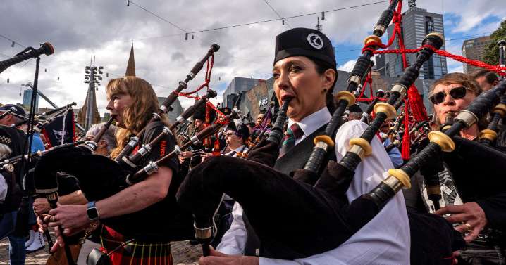 Bagpipers claim world record with AC/DC’s ‘It’s a Long Way to the Top’