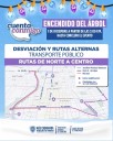 Modifican rutas el lunes con motivo del Encendido del Árbol