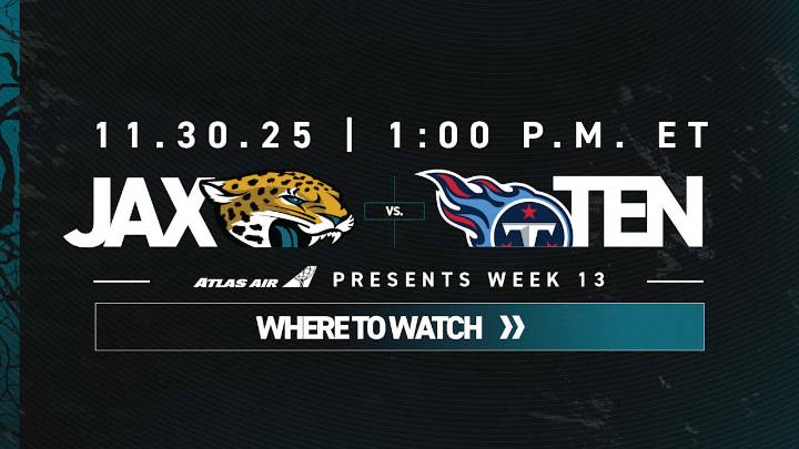 Where to Watch: Jaguars vs. Titans, Week 13 of 2025 NFL Season