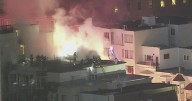 Fire burns apartment building in San Francisco's Telegraph Hill neighborhood