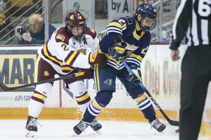 Hermantown's Hanson doing it all from Bulldogs' blue line