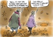 Trygve Olson cartoon: Daylight Losing Time