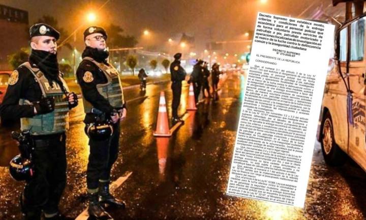 Ejecutivo acuerda entregarle 16 soles por ahora a efectivos policiales que decidan salir a patrullar en su día de franco