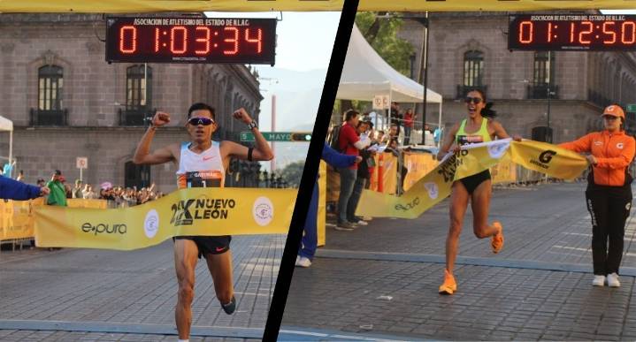 José Luis Santana y Natali Mendoza dominan el 21K Nuevo León