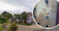 Masked hammer-wielding thug smashes hospice glass door in 'sickening' and 'malicious' act
