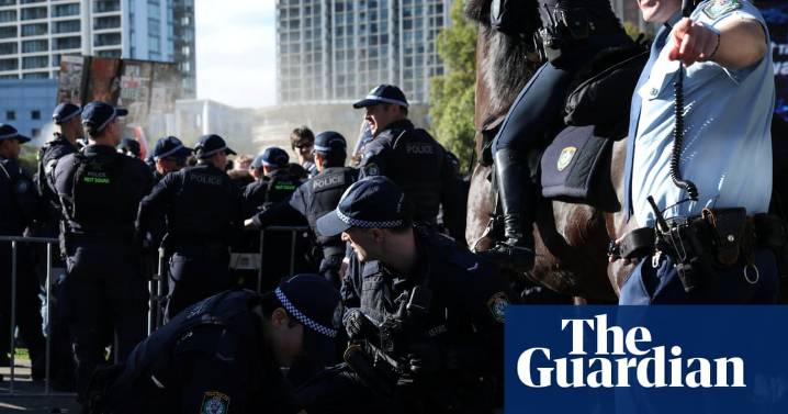 Police and protesters both claim they were ‘set upon’ as pepper spray deployed outside Sydney weapons expo