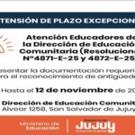 Extienden el plazo excepcionalmente para...