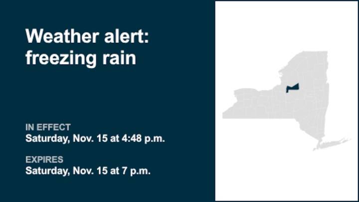 NY weather: Expect freezing rain in Oneida County Saturday evening
