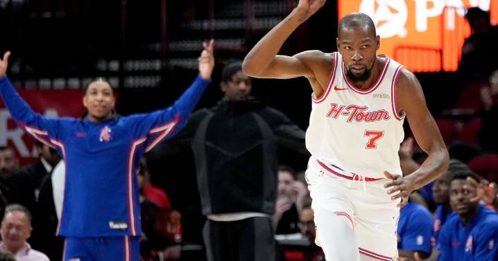 Durant has 23 points as Rockets beat Wizards 135-112, extending Washington's skid to 10 games