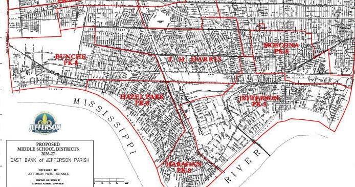 See proposed new district maps for Jefferson Parish middle, elementary schools