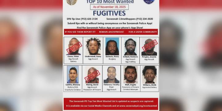 Savannah mayor shares ‘Top 10 Most Wanted’ list