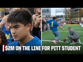 $2M FIELD GOAL! 😱💰 Pitt student attempts HISTORY in Pat McAfee's Kicking Contest!