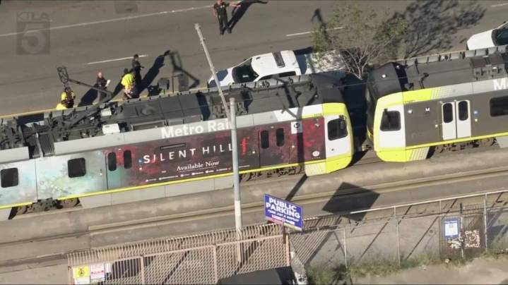 Train, car collide near downtown Los Angeles