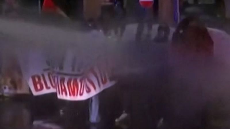 Italian police use water cannon on pro-Palestinian protesters