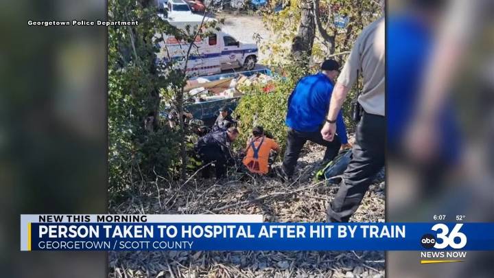 Person hospitalized after being hit by train in Georgetown