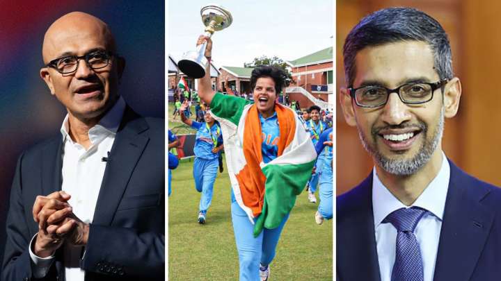 ‘New chapters written, legends born’: Satya Nadella, Sundar Pichai celebrate Indian women’s team’s historic World Cup win