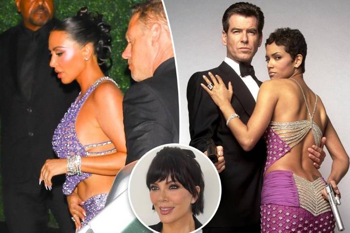 Kim Kardashian channels ‘Die Another Day’-era Halle Berry at Kris Jenner’s birthday party