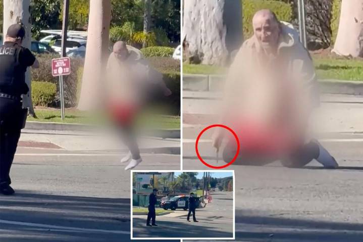 Man armed with knife tries to escape California cops after being shot multiple times