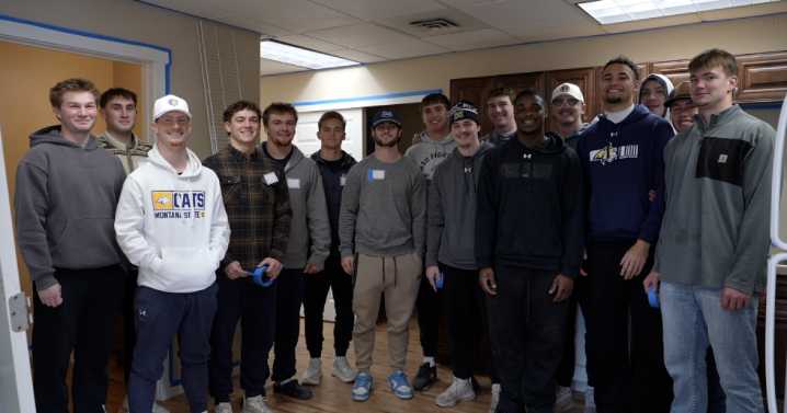 Montana State football serves community during Thanksgiving bye week