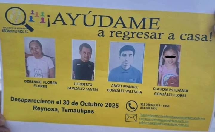 Hallan muerta a familia desaparecida en Reynosa; hay 2 detenidos