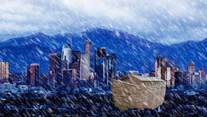 Californians Growing Concerned As Animals Seen Going Two By Two Toward Large Wooden Boat