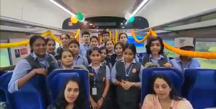 Row erupts after students sing RSS Gana Geetham during Ernakulam–Bengaluru Vande Bharat Express inauguration