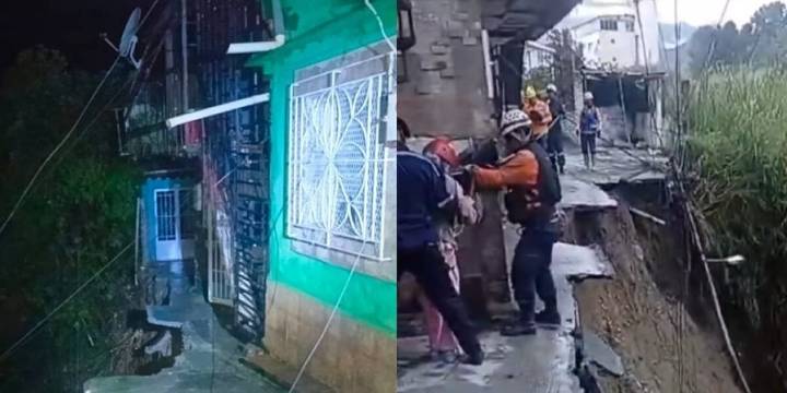 Deslizamiento de tierra dejó atrapadas a varias personas en Mérida