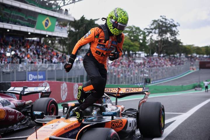 Lando Norris secures inspired pole as Max Verstappen falters in Brazil GP