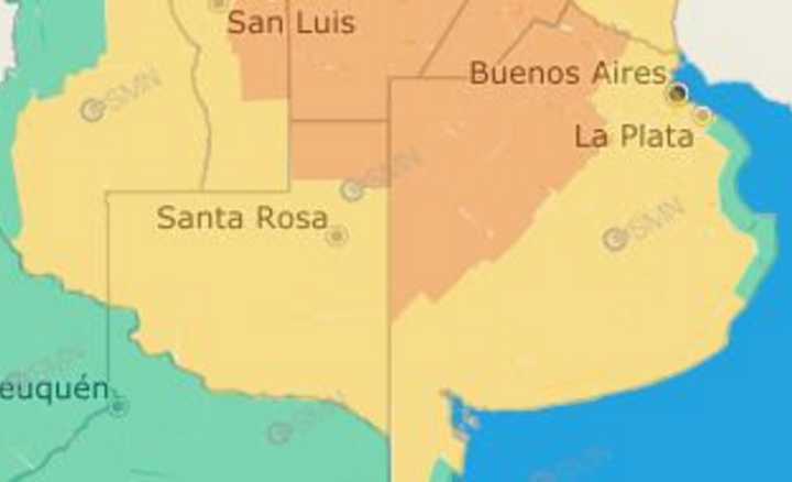 Emiten alerta meteorológico por tormentas y vientos para La Pampa